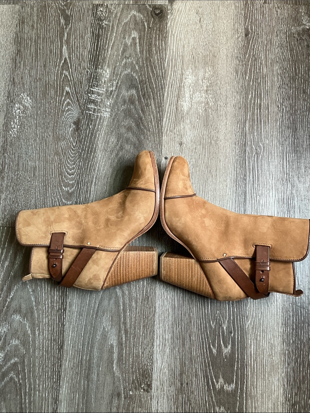 Rag & Bone "Kinsey" camel suede and leather ankle boots - Picture 9 of 17